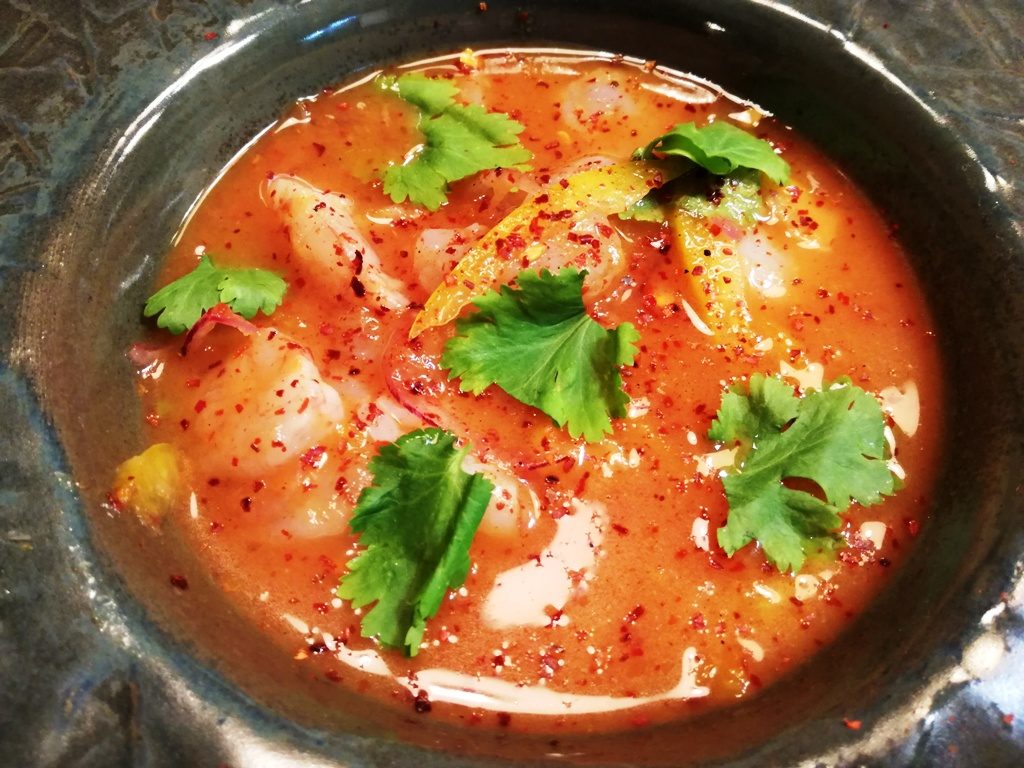 historias con delantal. ceviche de gambas