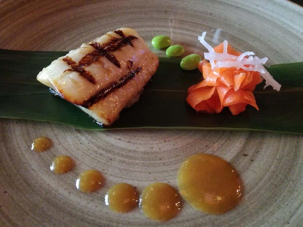 Bacalao negro a la brasa.